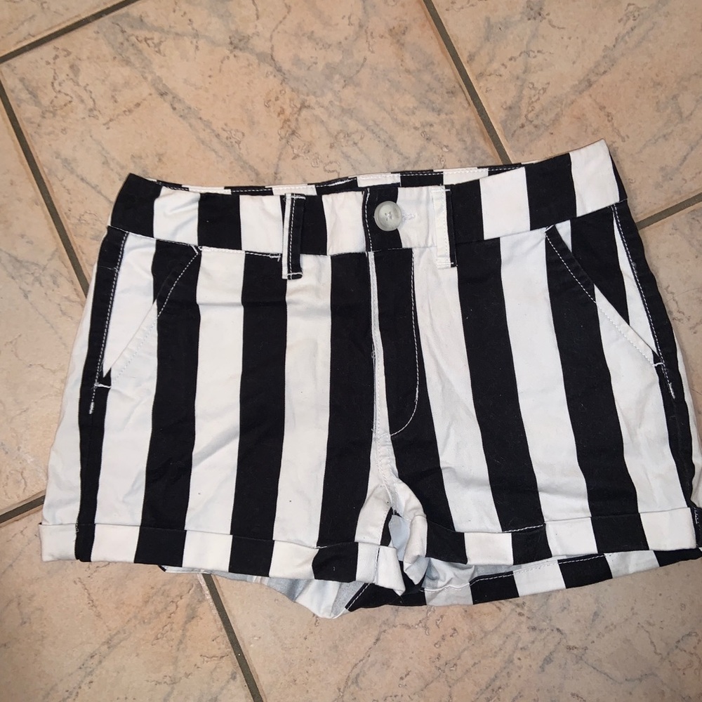 High Waisted American Eagle Striped Shorts